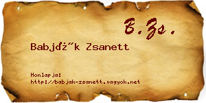 Babják Zsanett névjegykártya