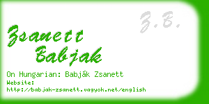 zsanett babjak business card