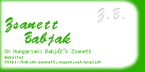 zsanett babjak business card